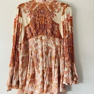 Free People Lady Luck Floral Boho Tunic Dress